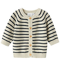 Name It Cardigan - Knitted - NbmMast - Peyote Melange w. Stripes