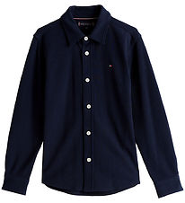 Tommy Hilfiger Polo skyrta - Rib - Micro Vöffla - Dark Nótt Dökk