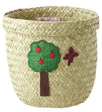 Rice Storage Basket - Raffia/Seaweed - Happy Forest - 15x16 cm -