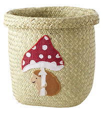 Rice Storage Basket - Raffia/Seaweed - Happy Forest - 20x20 cm -