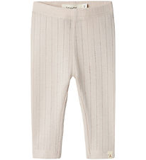 Lil' Atelier Leggings - NbfRachel - Grey Morn m. Lochmuster