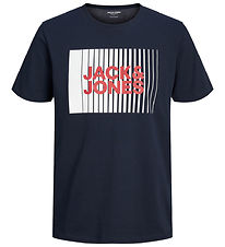 Jack & Jones T-shirt - Noos - JjeCorp - Navy Blazer w. Print