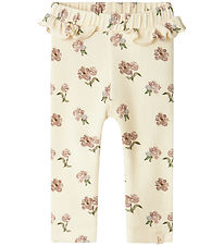 Lil' Atelier Leggings - Rib - NbfGavo - Turteltaube/Peony