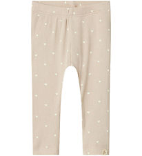 Lil' Atelier Leggings - Rib - NbfGago - Grey Morn/Heart