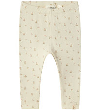 Lil' Atelier Leggings - Rib - NbfGago - Turtledove/Flower