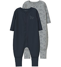 Name It Pyjamasdräkt - Noos - 2-pack - NbmNightsuit - Grey Melan