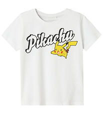 Name It T-shirt - Noos - NkmDex Pokémon - Bright White w. Pikach