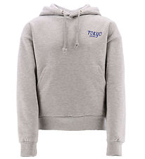 Hound Hoodie - Oversized - Grey Melange w. Print