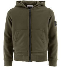 Stone Island Cardigan - Military Green w. Logo