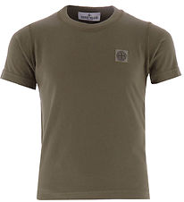 Stone Island T-Shirt - Militär Green m. Logo
