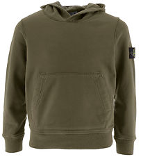 Stone Island Kapuzenpullover - Militär Green m. Logo