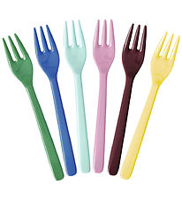 Rice Gabel - Melamin - Cake - 6er-Pack - Gelb/Pink/Grün/Blau/Lil