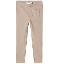 Lil' Atelier Leggings - Rib - NmfRaja - Shadow Grau