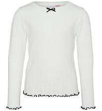 Vero Moda Girl Bluse - VmJulietta - Snow White/Black Kontrast
