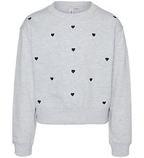 Vero Moda Girl Peysa - VmOctavia - Light Grey Melange/Heart