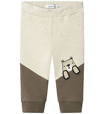 Name It Sweatpants - NbmTonno - Peyote Melange m. Tryck