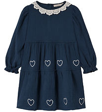 Fliink Dress - Muslin - Elmo Heart - Insignia Blue/Sandshell