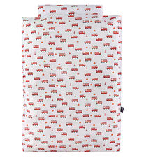 Nørgaard Madsens Bedding - Baby - White w. Fire trucks