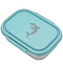 Carl Oscar Lunchbox - Steelish - 1 L - Blue w. Dolphin