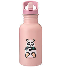 Carl Oscar Water Bottle - Steelish - 500 mL - Pink w. Panda
