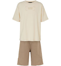 Emporio Armani Stuttermabolur/Stuttbuxur - Sandskel/Ristað Cashe