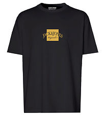 Jack & Jones Stuttermabolur - JorBoston - Svart M. Prentað