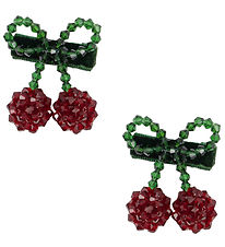 Konges Sløjd Hárklemma - 2 Pakki - Cherry - 4x4,5 cm - Rauður/Gl