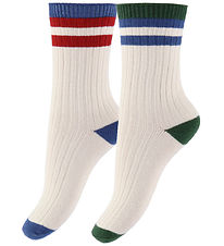 Konges Sløjd Socken - 2er-Pack - Rib - Multi Streifen