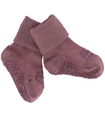 GoBabyGo Socks - Bamboo - Non-Slip Socks - Misty Plum