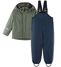 Reima Rainwear w. Suspenders - PU - Tipotella - Green/Nay