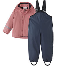 Reima Rainwear w. Suspenders - PU - Tipotella - Pink/Navy