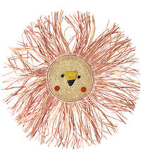 Rice Wall decoration - Raffia Animal - Large - Pink