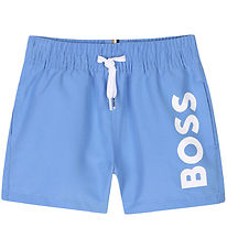 BOSS Sund stuttbuxur - Blár M. Hvítur