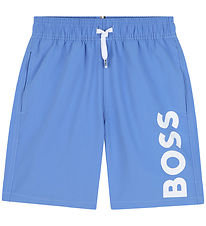 BOSS Sund stuttbuxur - Blár M. Hvítur
