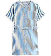 Tommy Hilfiger Kleid - Striped Denim - Blau/Weiß