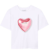 Little Marc Jacobs T-shirt - White/Pink w. Heart