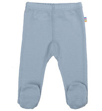 Joha Leggings w. Feet - Wool - Dusty Blue