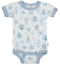 Joha Bodysuit k/æ - Wool - Light blue w. Print