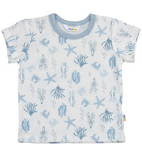 Joha T-shirt - Wool - Light blue w. Print