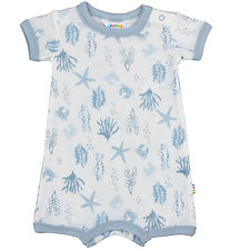 Joha Summer Romper - Wool - Light blue w. Print