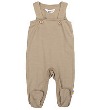 Joha Romper w. Suspenders/Feet - Wool/Silk - Beige