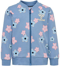 Hummel Cardigan - hmlRinna - Faded Denim w. Flowers