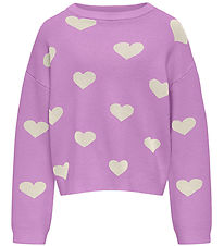 Kids Only Bluse - Strick - KogMontana - Afrikanisches Veilchen/H