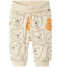 Name It Sweatpants - NbnBare - Summer Sand m. Björnar