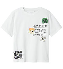 Name It T-shirt - NkmJafar Minecraft - Bright White m. Tryck