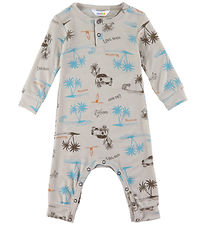 Joha Jumpsuit - Wool/Silk - Beige w. Print