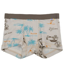 Joha Boxershorts - Wolle/Seide - Beige m. Print