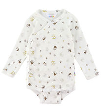 Joha Wrap Bodysuit L/æ - Off White w. Print