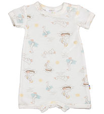Joha Summer Romper - Wool/Silk - Off White w. Print