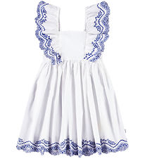 Molo Dress - Clementine - Crisp White w. Embroidery